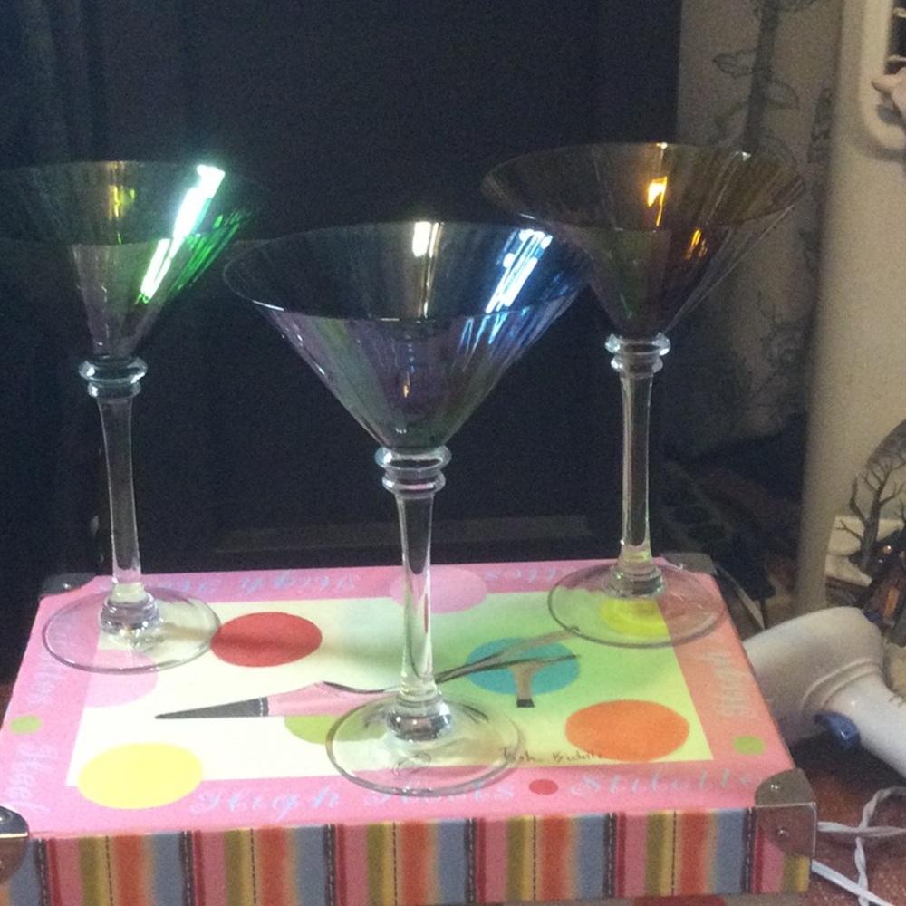 Iridescent Martini Glass Set